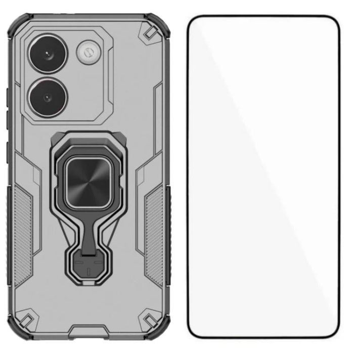 Funda metálica con soporte para teléfono WANLONFENG con protector de pantalla, For Redmi Turbo 5 Max / Poco X8 Pro Max, For Redmi Turbo 5 5G  / Poco X8 Pro 5G, For Redmi Note 15 Pro+ 5G Global 163.3mm, For Redmi Note 15 5G Global / Poco M8 5G          ...