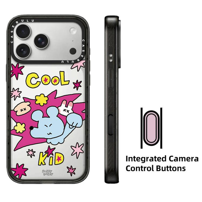 Funda para teléfono de acrílico transparente con botón de control de cámara de la serie Mouse, For iPhone 17 Pro Max, For iPhone 17 Pro, For iPhone 17