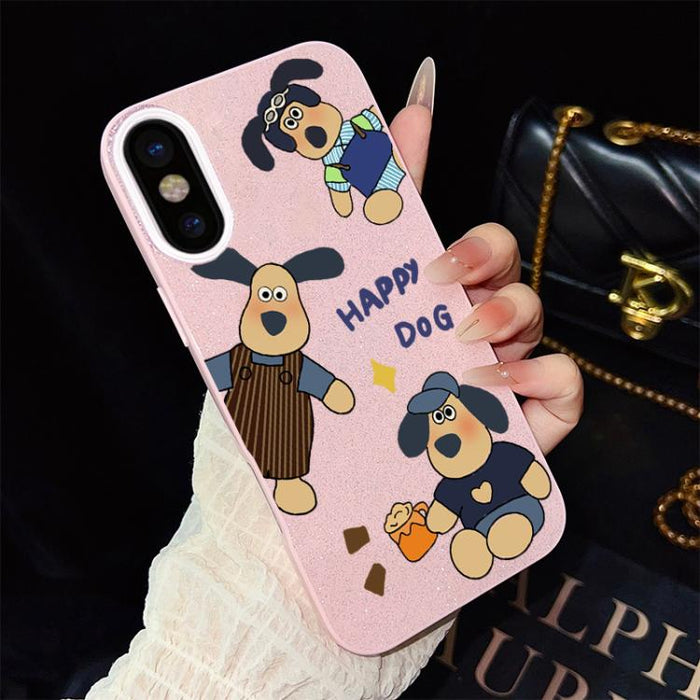 Funda híbrida para teléfono IMD con estampado de perro feliz y purpurina, PC y TPU, For iPhone 11 Pro Max, For iPhone 11, For iPhone 11 Pro, For iPhone XS / X, For iPhone XR, For iPhone XS Max, For iPhone 8 Plus / 7 Plus, For iPhone 6 Plus / 6s Plus   ...