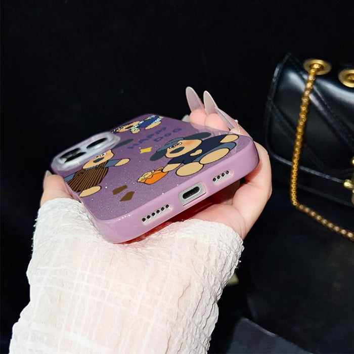 Funda híbrida para teléfono IMD con estampado de perro feliz y purpurina, PC y TPU, For iPhone 11 Pro Max, For iPhone 11, For iPhone 11 Pro, For iPhone XS / X, For iPhone XR, For iPhone XS Max, For iPhone 8 Plus / 7 Plus, For iPhone 6 Plus / 6s Plus   ...