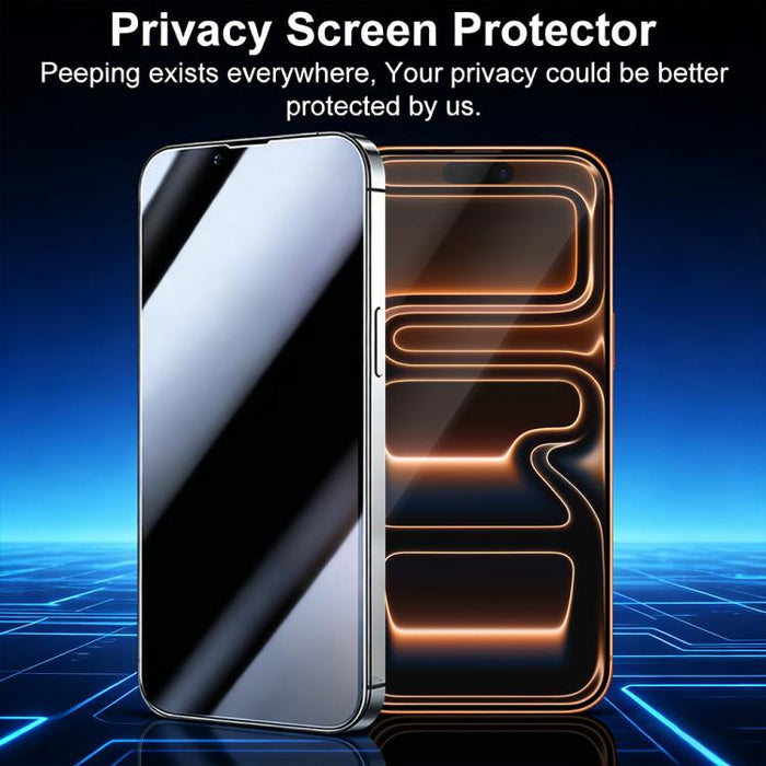 XDcase 2 pares de protectores de pantalla de vidrio templado anti-mirada + protector de lente transparente, For iPhone 17 Pro Max, For iPhone 17 Pro, For iPhone 17, For iPhone Air