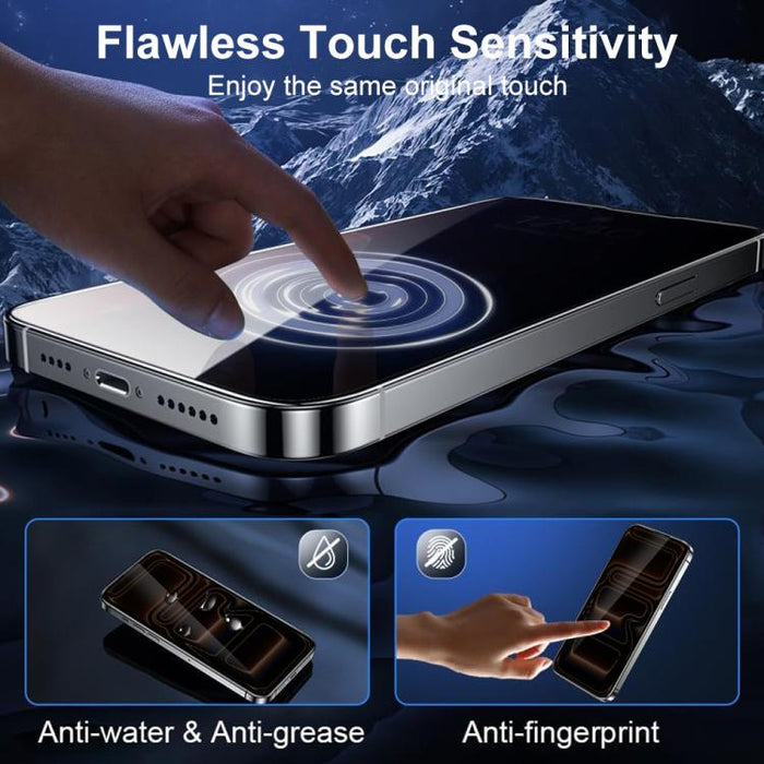 XDcase 2 pares de protectores de pantalla de vidrio templado anti-mirada + protector de lente transparente, For iPhone 17 Pro Max, For iPhone 17 Pro, For iPhone 17, For iPhone Air