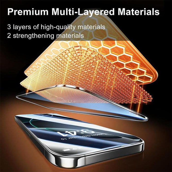 XDcase 2 pares de protectores de pantalla de vidrio templado HD + protector de lente serigrafiado, For iPhone 17 Pro Max, For iPhone 17 Pro, For iPhone 17, For iPhone Air