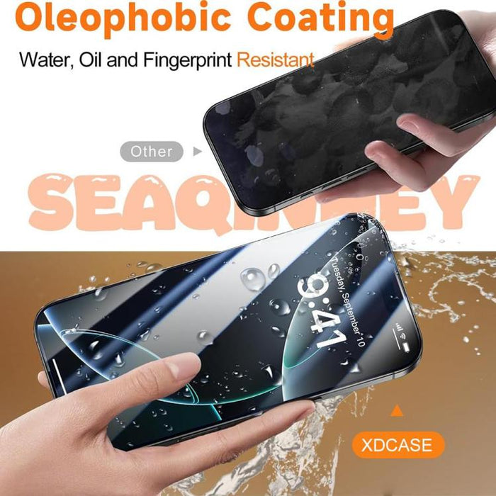 XDcase 2 pares de protectores de pantalla de vidrio templado HD + protector de lente serigrafiado, For iPhone 17 Pro Max, For iPhone 17 Pro, For iPhone 17, For iPhone Air