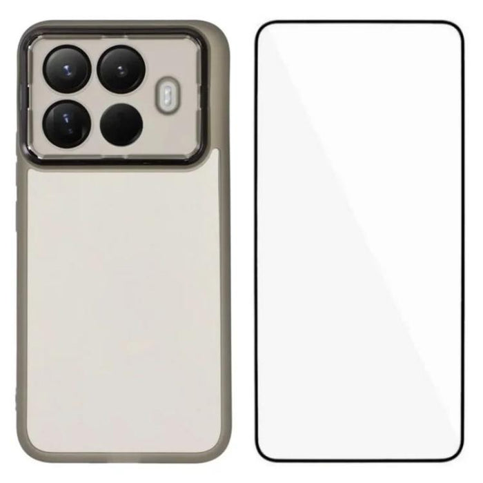 Funda para teléfono WANLONFENG con marco galvanizado y protector de pantalla de TPU translúcido., For Xiaomi 15T Pro 5G, For Xiaomi 15T 5G