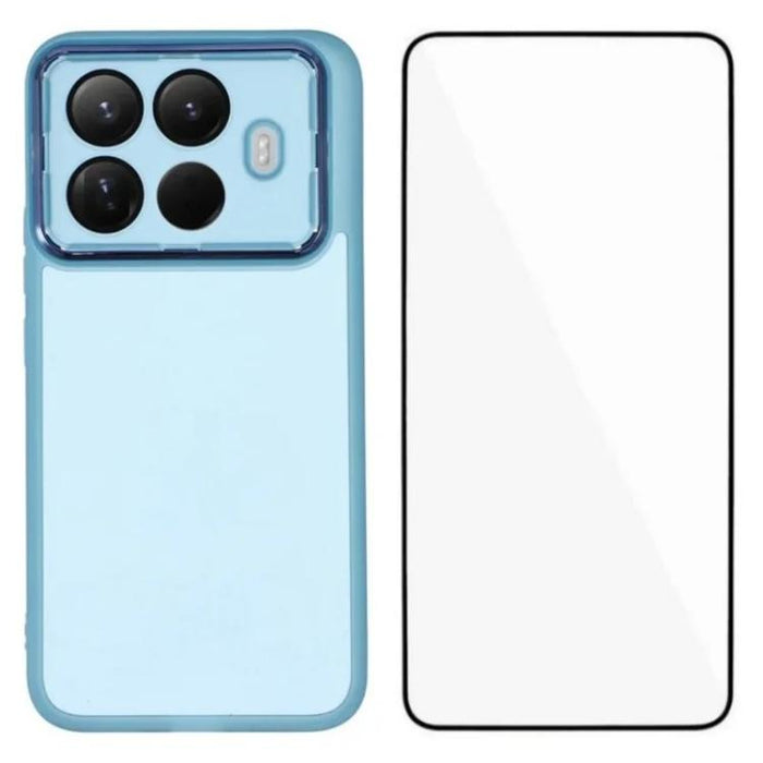 Funda para teléfono WANLONFENG con marco galvanizado y protector de pantalla de TPU translúcido., For Xiaomi 15T Pro 5G, For Xiaomi 15T 5G