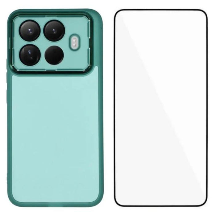 Funda para teléfono WANLONFENG con marco galvanizado y protector de pantalla de TPU translúcido., For Xiaomi 15T Pro 5G, For Xiaomi 15T 5G