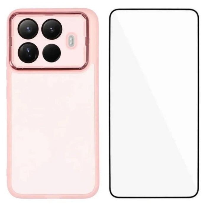 Funda para teléfono WANLONFENG con marco galvanizado y protector de pantalla de TPU translúcido., For Xiaomi 15T Pro 5G, For Xiaomi 15T 5G
