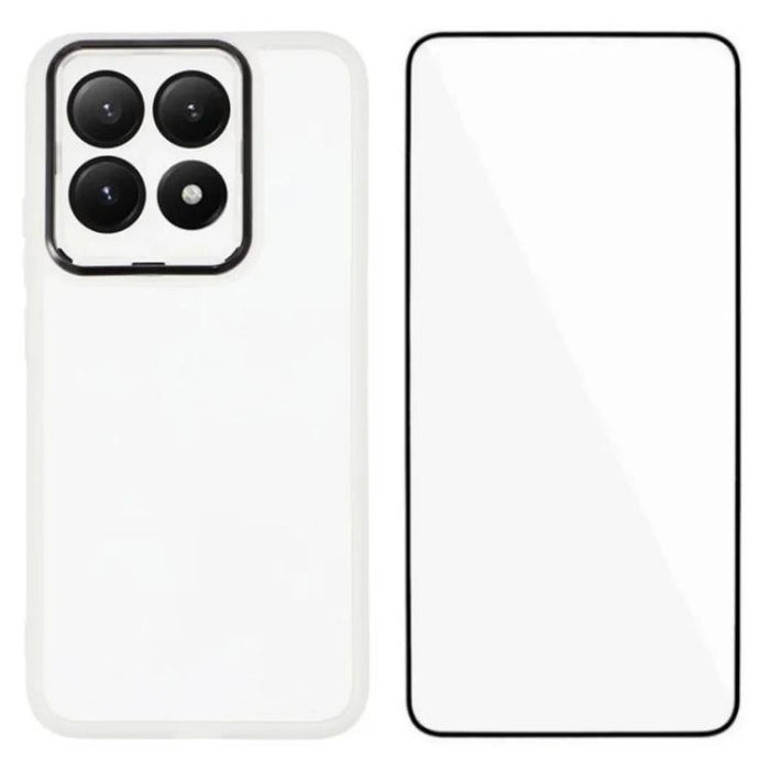 Funda para teléfono WANLONFENG con marco galvanizado y protector de pantalla de TPU translúcido., For Xiaomi 15T Pro 5G, For Xiaomi 15T 5G