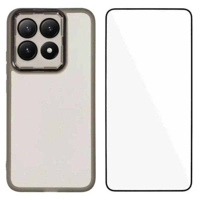 Funda para teléfono WANLONFENG con marco galvanizado y protector de pantalla de TPU translúcido., For Xiaomi 15T Pro 5G, For Xiaomi 15T 5G
