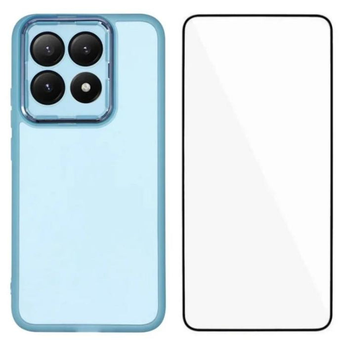 Funda para teléfono WANLONFENG con marco galvanizado y protector de pantalla de TPU translúcido., For Xiaomi 15T Pro 5G, For Xiaomi 15T 5G