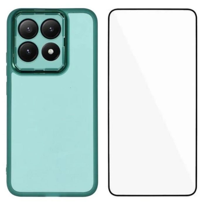 Funda para teléfono WANLONFENG con marco galvanizado y protector de pantalla de TPU translúcido., For Xiaomi 15T Pro 5G, For Xiaomi 15T 5G