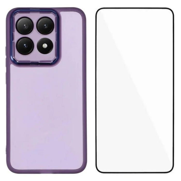 Funda para teléfono WANLONFENG con marco galvanizado y protector de pantalla de TPU translúcido., For Xiaomi 15T Pro 5G, For Xiaomi 15T 5G