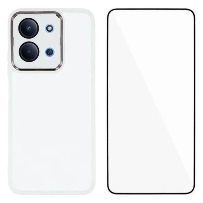 Funda para teléfono WANLONFENG con marco galvanizado y protector de pantalla de TPU translúcido., For Redmi 15 5G Global/15 4G SEA 169.5mm, For Redmi 15 5G / 4G EU 171mm, For Redmi 15C 4G / 15C 5G 171mm, For Redmi A5 4G 171.7mm
