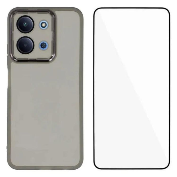 Funda para teléfono WANLONFENG con marco galvanizado y protector de pantalla de TPU translúcido., For Redmi 15 5G Global/15 4G SEA 169.5mm, For Redmi 15 5G / 4G EU 171mm, For Redmi 15C 4G / 15C 5G 171mm, For Redmi A5 4G 171.7mm