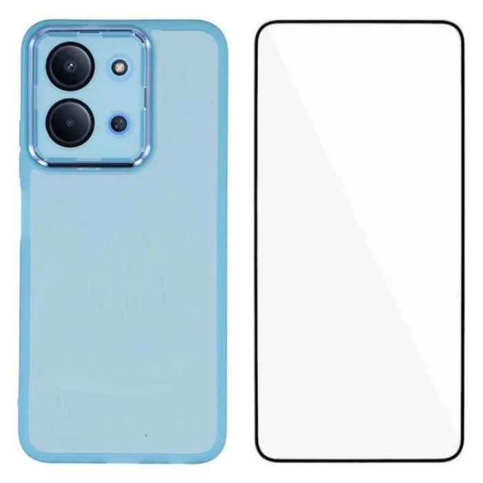 Funda para teléfono WANLONFENG con marco galvanizado y protector de pantalla de TPU translúcido., For Redmi 15 5G Global/15 4G SEA 169.5mm, For Redmi 15 5G / 4G EU 171mm, For Redmi 15C 4G / 15C 5G 171mm, For Redmi A5 4G 171.7mm