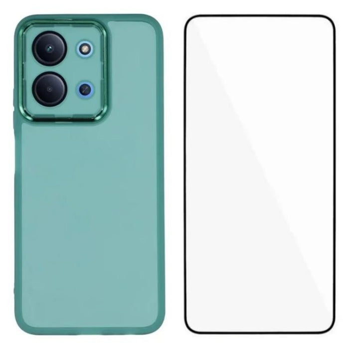 Funda para teléfono WANLONFENG con marco galvanizado y protector de pantalla de TPU translúcido., For Redmi 15 5G Global/15 4G SEA 169.5mm, For Redmi 15 5G / 4G EU 171mm, For Redmi 15C 4G / 15C 5G 171mm, For Redmi A5 4G 171.7mm