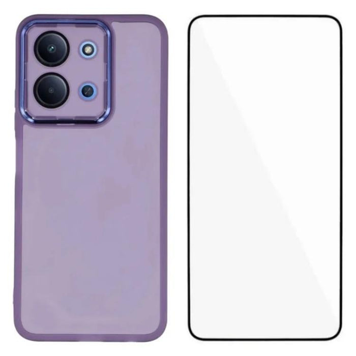 Funda para teléfono WANLONFENG con marco galvanizado y protector de pantalla de TPU translúcido., For Redmi 15 5G Global/15 4G SEA 169.5mm, For Redmi 15 5G / 4G EU 171mm, For Redmi 15C 4G / 15C 5G 171mm, For Redmi A5 4G 171.7mm