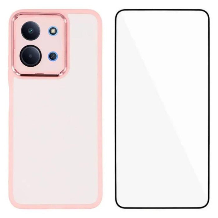 Funda para teléfono WANLONFENG con marco galvanizado y protector de pantalla de TPU translúcido., For Redmi 15 5G Global/15 4G SEA 169.5mm, For Redmi 15 5G / 4G EU 171mm, For Redmi 15C 4G / 15C 5G 171mm, For Redmi A5 4G 171.7mm