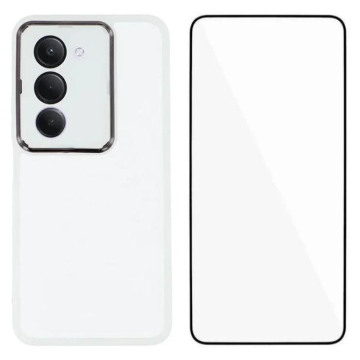 Funda para teléfono WANLONFENG con marco galvanizado y protector de pantalla de TPU translúcido., For Redmi 15 5G Global/15 4G SEA 169.5mm, For Redmi 15 5G / 4G EU 171mm, For Redmi 15C 4G / 15C 5G 171mm, For Redmi A5 4G 171.7mm