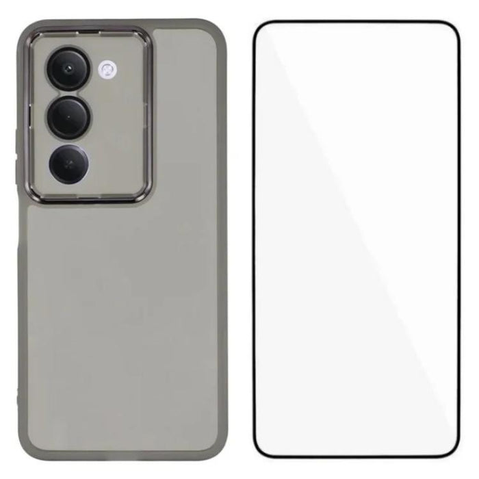 Funda para teléfono WANLONFENG con marco galvanizado y protector de pantalla de TPU translúcido., For Redmi 15 5G Global/15 4G SEA 169.5mm, For Redmi 15 5G / 4G EU 171mm, For Redmi 15C 4G / 15C 5G 171mm, For Redmi A5 4G 171.7mm