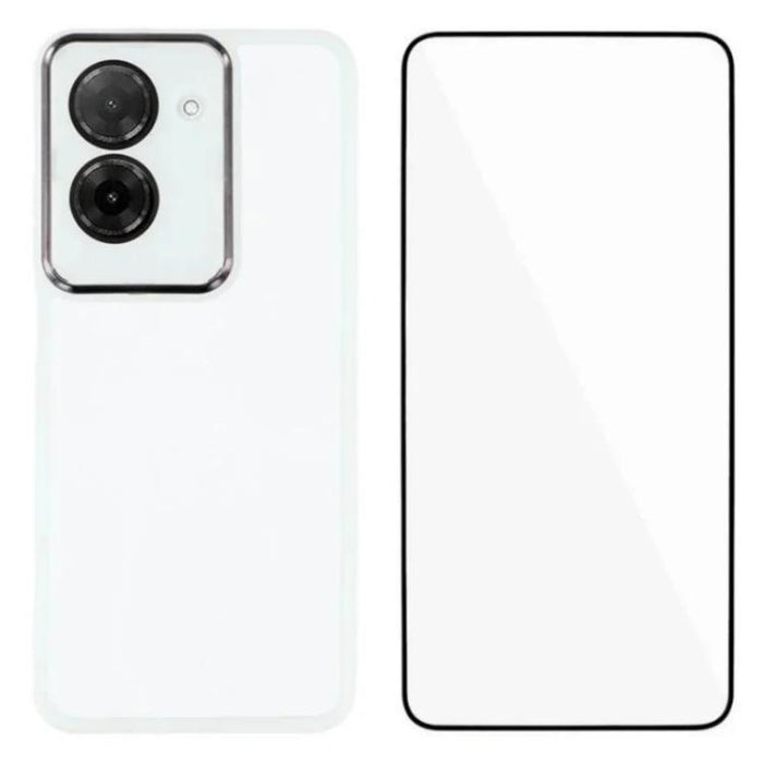 Funda para teléfono WANLONFENG con marco galvanizado y protector de pantalla de TPU translúcido., For Redmi 15 5G Global/15 4G SEA 169.5mm, For Redmi 15 5G / 4G EU 171mm, For Redmi 15C 4G / 15C 5G 171mm, For Redmi A5 4G 171.7mm