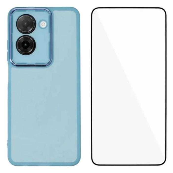 Funda para teléfono WANLONFENG con marco galvanizado y protector de pantalla de TPU translúcido., For Redmi 15 5G Global/15 4G SEA 169.5mm, For Redmi 15 5G / 4G EU 171mm, For Redmi 15C 4G / 15C 5G 171mm, For Redmi A5 4G 171.7mm