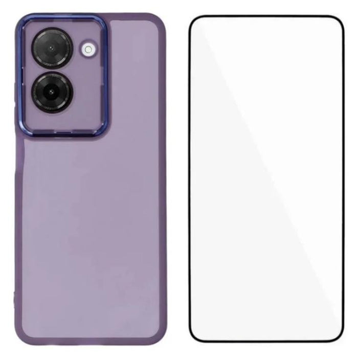 Funda para teléfono WANLONFENG con marco galvanizado y protector de pantalla de TPU translúcido., For Redmi 15 5G Global/15 4G SEA 169.5mm, For Redmi 15 5G / 4G EU 171mm, For Redmi 15C 4G / 15C 5G 171mm, For Redmi A5 4G 171.7mm