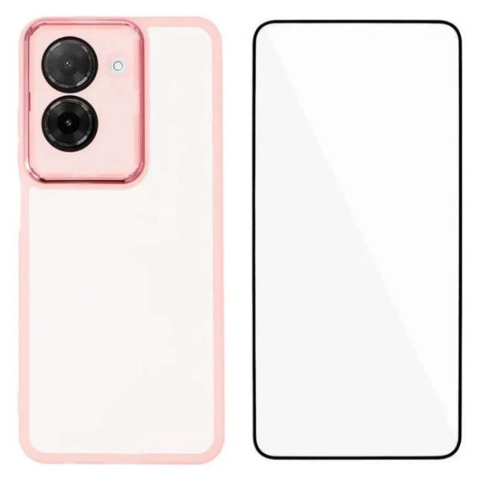 Funda para teléfono WANLONFENG con marco galvanizado y protector de pantalla de TPU translúcido., For Redmi 15 5G Global/15 4G SEA 169.5mm, For Redmi 15 5G / 4G EU 171mm, For Redmi 15C 4G / 15C 5G 171mm, For Redmi A5 4G 171.7mm