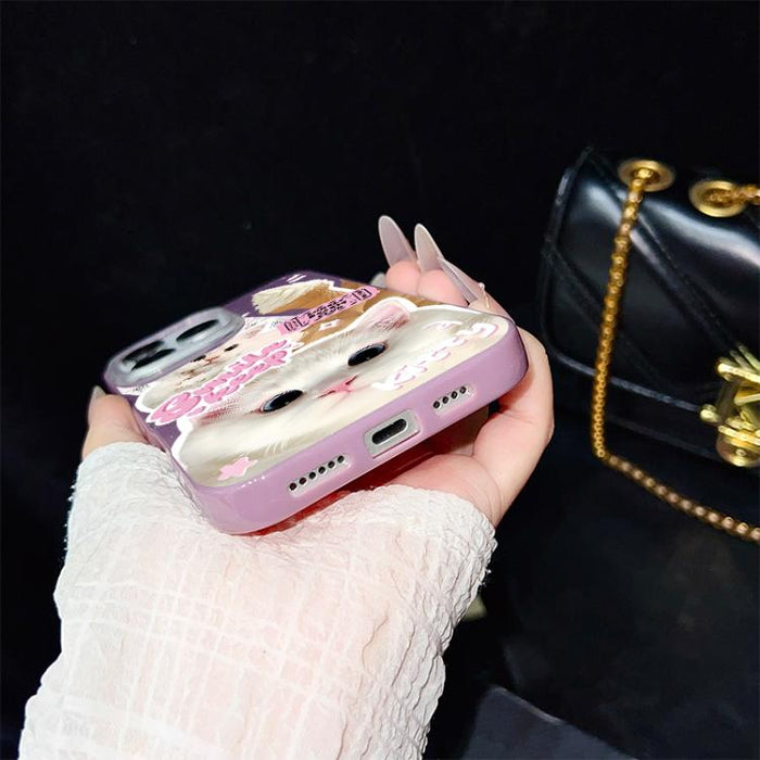 Funda híbrida para teléfono IMD PC TPU con estampado de gatos de helado y purpurina, For iPhone 11 Pro Max, For iPhone 11, For iPhone 11 Pro, For iPhone XS / X, For iPhone XR, For iPhone XS Max, For iPhone 8 Plus / 7 Plus, For iPhone 6 Plus / 6s Plus  ...