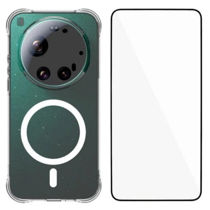 Funda para teléfono WANLONFENG transparente magnética de cuatro esquinas a prueba de golpes de TPU con protector de pantalla, For Xiaomi 17T Pro 5G, For Xiaomi 17T 5G, For Xiaomi Poco X8 Pro Max 5G, For Xiaomi Poco X8 Pro / Redmi Turbo 5 5G            ...