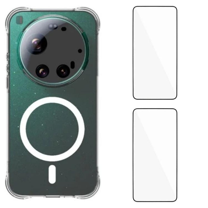 Funda para teléfono WANLONFENG transparente magnética de cuatro esquinas a prueba de golpes de TPU con 2 protectores de pantalla., For Xiaomi 17T Pro 5G, For Xiaomi 17T 5G, For Xiaomi Poco X8 Pro Max 5G, For Xiaomi Poco X8 Pro / Redmi Turbo 5 5G       ...