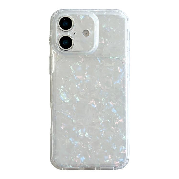 Funda para teléfono de TPU acrílico con textura de concha IMD, For iPhone 17 Pro Max, For iPhone 17 Pro, For iPhone 17, For iPhone 16 Pro Max, For iPhone 16 Pro, For iPhone 16, For iPhone 15 Pro, For iPhone 15