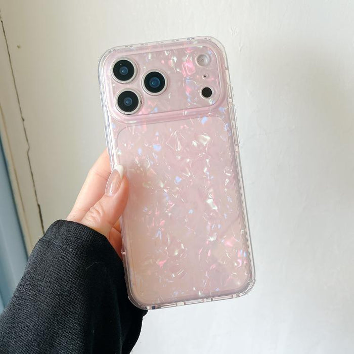 Funda para teléfono de TPU acrílico con textura de concha IMD, For iPhone 17 Pro Max, For iPhone 17 Pro, For iPhone 17, For iPhone 16 Pro Max, For iPhone 16 Pro, For iPhone 16, For iPhone 15 Pro, For iPhone 15