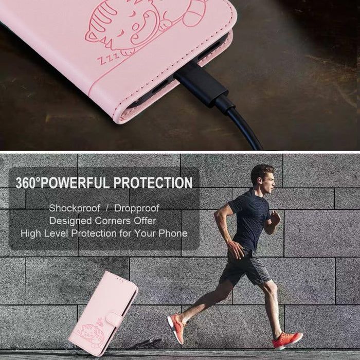 Funda para teléfono de piel vegana con estampado RFID de mariposa y gato, con correa., For Redmi 12 4G / 5G, For Redmi K70