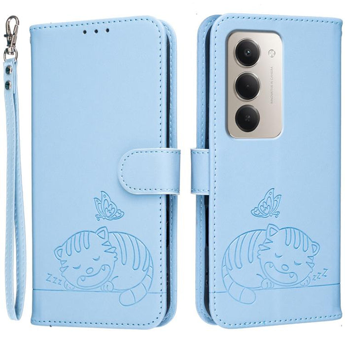 Funda para teléfono de piel vegana con estampado RFID de mariposa y gato, con correa., For Redmi 15a 5G, For Redmi A7 Pro 4G 171mm, For Redmi Turbo 5 Max / Poco X8 Pro Max 5G, For Redmi Turbo 5 / Poco X8 Pro 5G, For Redmi K90 ProMax / Poco F8 Ultra    ...