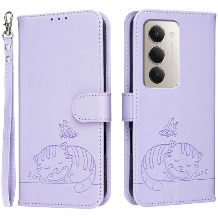 Funda para teléfono de piel vegana con estampado RFID de mariposa y gato, con correa., For Redmi 15a 5G, For Redmi A7 Pro 4G 171mm, For Redmi Turbo 5 Max / Poco X8 Pro Max 5G, For Redmi Turbo 5 / Poco X8 Pro 5G, For Redmi K90 ProMax / Poco F8 Ultra    ...