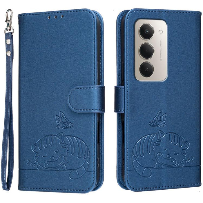Funda para teléfono de piel vegana con estampado RFID de mariposa y gato, con correa., For Redmi 15a 5G, For Redmi A7 Pro 4G 171mm, For Redmi Turbo 5 Max / Poco X8 Pro Max 5G, For Redmi Turbo 5 / Poco X8 Pro 5G, For Redmi K90 ProMax / Poco F8 Ultra    ...