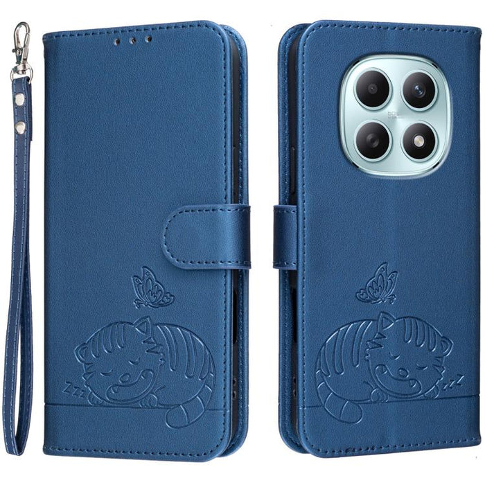 Funda para teléfono de piel vegana con estampado RFID de mariposa y gato, con correa., For Redmi 15a 5G, For Redmi A7 Pro 4G 171mm, For Redmi Turbo 5 Max / Poco X8 Pro Max 5G, For Redmi Turbo 5 / Poco X8 Pro 5G, For Redmi K90 ProMax / Poco F8 Ultra    ...