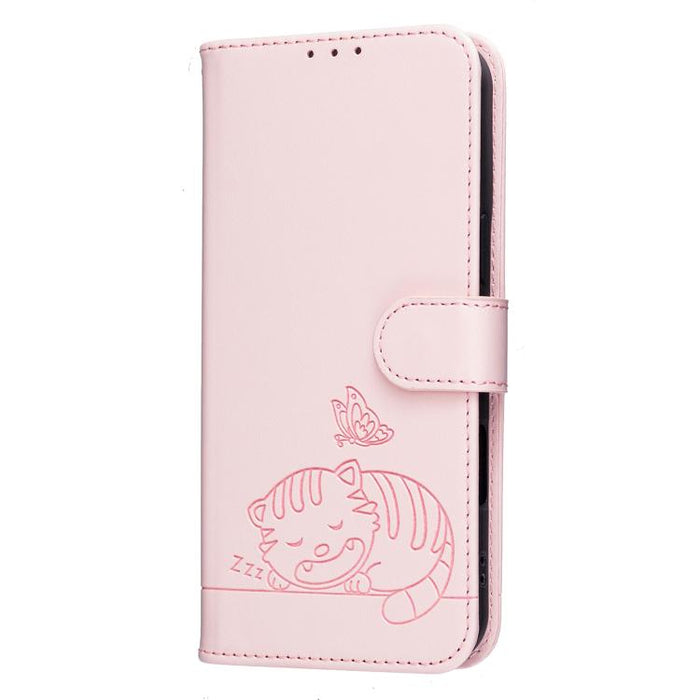Funda para teléfono de piel vegana con estampado RFID de mariposa y gato, con correa., For Redmi 15a 5G, For Redmi A7 Pro 4G 171mm, For Redmi Turbo 5 Max / Poco X8 Pro Max 5G, For Redmi Turbo 5 / Poco X8 Pro 5G, For Redmi K90 ProMax / Poco F8 Ultra    ...