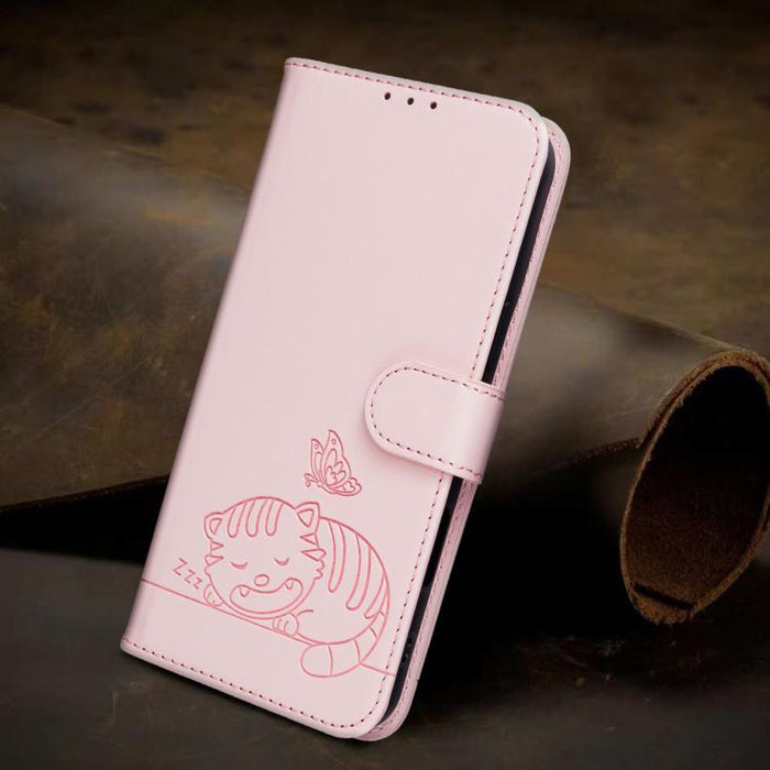 Funda para teléfono de piel vegana con estampado RFID de mariposa y gato, con correa., For Redmi 15a 5G, For Redmi A7 Pro 4G 171mm, For Redmi Turbo 5 Max / Poco X8 Pro Max 5G, For Redmi Turbo 5 / Poco X8 Pro 5G, For Redmi K90 ProMax / Poco F8 Ultra    ...