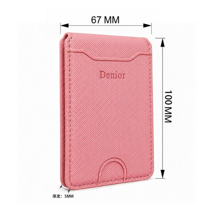 Tarjetero magnético Denior V27 con textura de cuero vegano