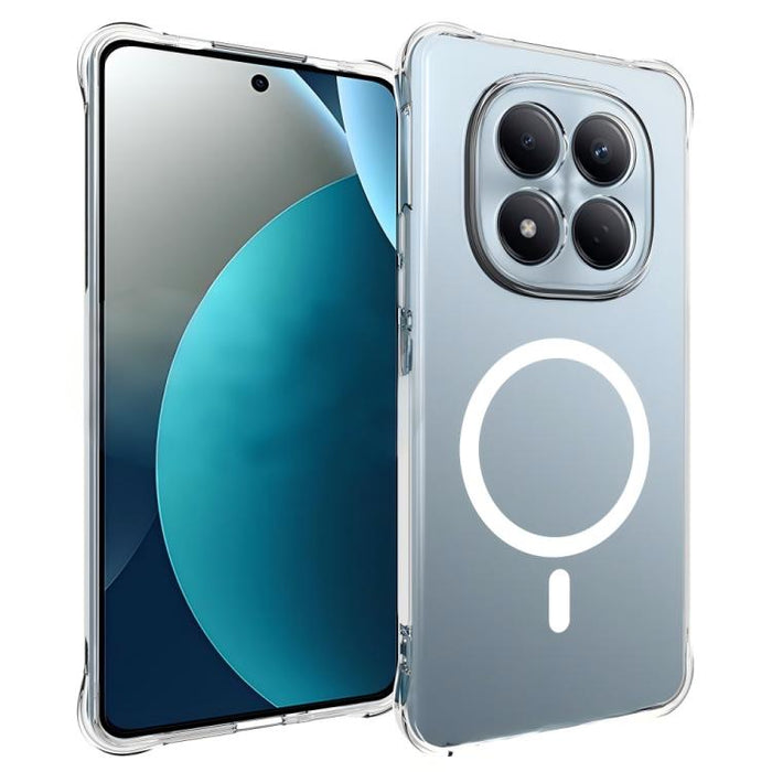 Funda para teléfono WANLONFENG transparente magnética de cuatro esquinas a prueba de golpes de TPU con protector de pantalla, For Redmi Note 15 Pro+ 5G Global 163.3mm, For Redmi Note 15 5G Global / Poco M8 5G, For Redmi Note 15 4G Global 164mm         ...