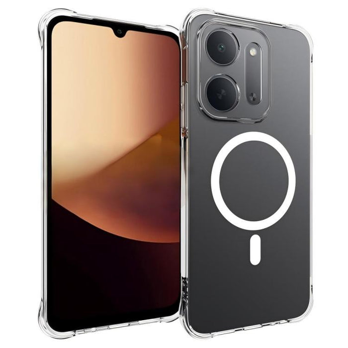Funda para teléfono WANLONFENG transparente magnética de cuatro esquinas a prueba de golpes de TPU con 2 protectores de pantalla., For Redmi Note 15 Pro+ 5G Global 163.3mm, For Redmi Note 15 5G Global / Poco M8 5G, For Redmi Note 15 4G Global 164mm    ...