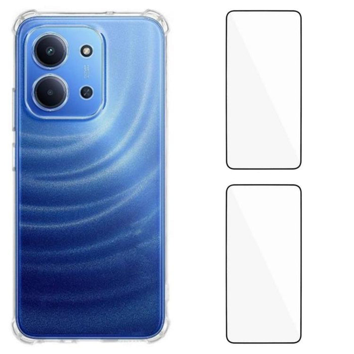 Funda para teléfono WANLONFENG de TPU con esquinas reforzadas y airbag de 1,5 mm, incluye 2 protectores de pantalla., For Redmi 15C 5G / 4G EU 173mm, For Redmi 15C 4G / 5G 171mm