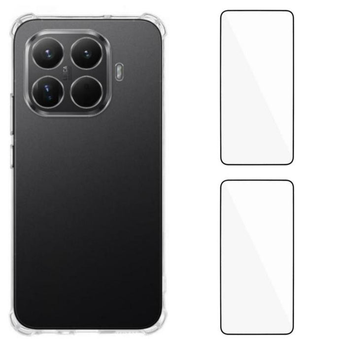 Funda para teléfono WANLONFENG de TPU con esquinas reforzadas y airbag de 1,5 mm, incluye 2 protectores de pantalla., For Xiaomi 15T Pro 5G, For Xiaomi 15T 5G