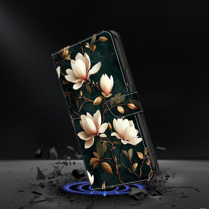Funda para teléfono de cuero vegano pintado con efecto cristal, For Redmi 15C 5G/4G Global 171mm, For Redmi Note 14 4G 164.84mm, For Redmi Note 14 Pro 4G/5G