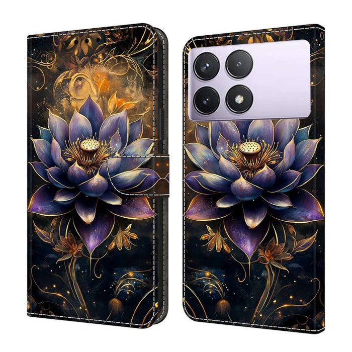 Funda para teléfono de cuero vegano pintado con efecto cristal, For Redmi Note 13 Pro 4G, For Redmi Note 13 4G, For Redmi K70E