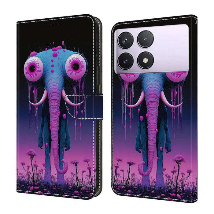 Funda para teléfono de cuero vegano pintado con efecto cristal, For Redmi Note 13 Pro 4G, For Redmi Note 13 4G, For Redmi K70E