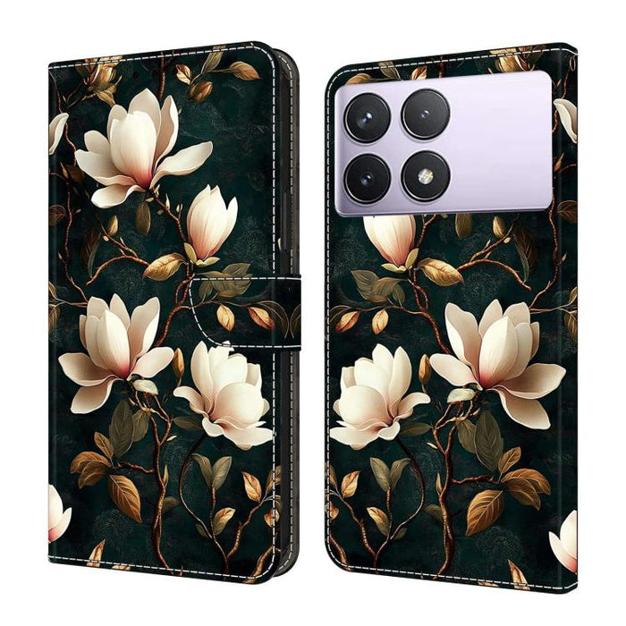 Funda para teléfono de cuero vegano pintado con efecto cristal, For Redmi Note 13 Pro 4G, For Redmi Note 13 4G, For Redmi K70E